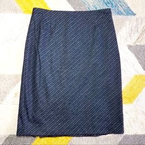 MM. Lafleur Gray Striped Wool Pencil Skirt 12